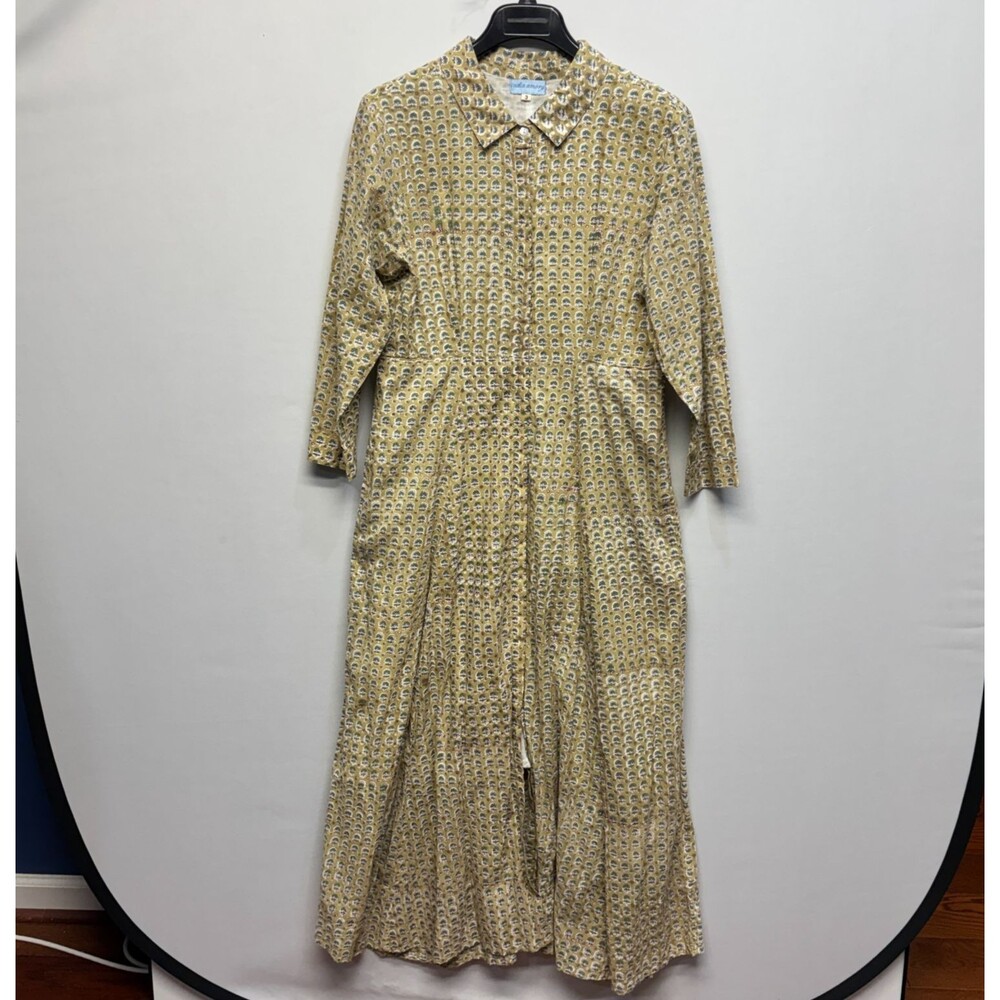 Julia India Amory JA Women Long Sleeve Shirt Dress Maxi Size 3 Cotton C120 -11